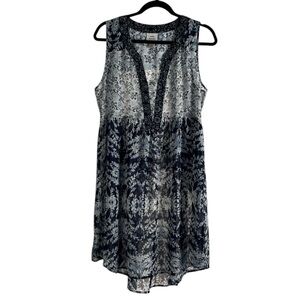 Knox Rose BoHo Peasant Top Womens Size M Soft Sheer Sleeveless Shirt EUC